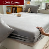 100% Cotton Fitted Bed Sheet - 360° Elastic Band Mattress Protector - Himpall